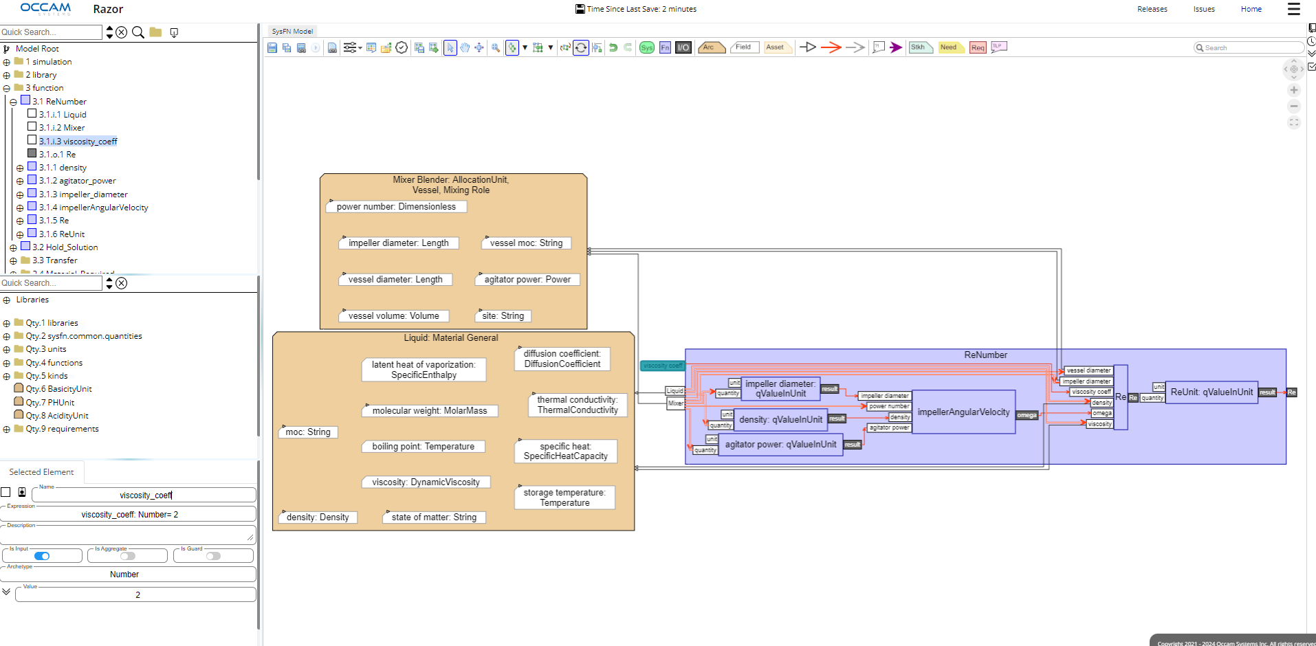 Occam's visual modeling application, Razor