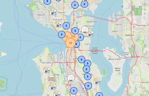 Map data visualization views
