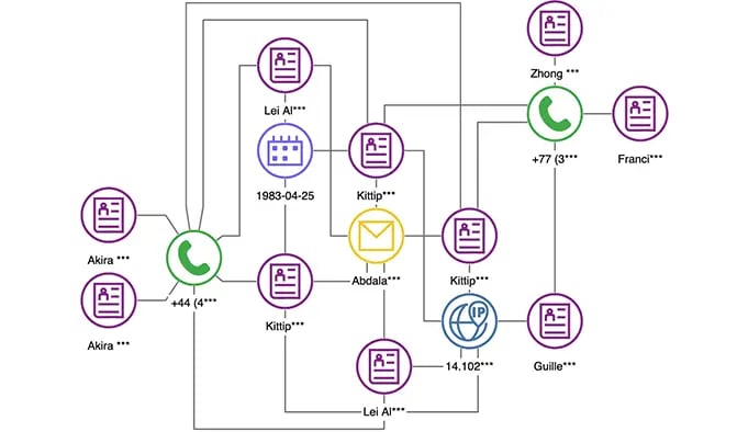 Financial Fraud graph application example