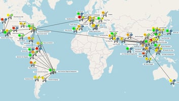 Global map view of retail network