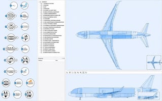 Physical and logical visualization of an aircraft