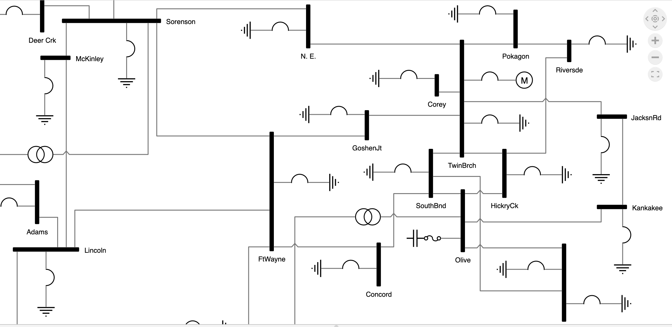 An example one-line diagram