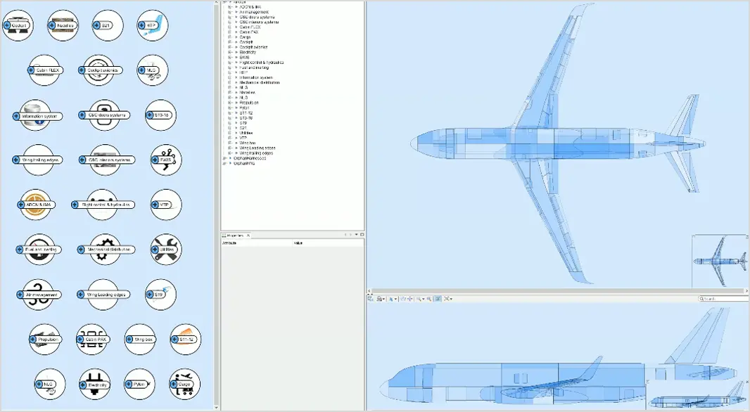 Airplane Physical and Logical Electrical System Diagram